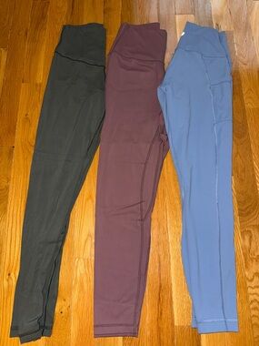3 pack of Leggings - Olive, dusty rose, periwinkle